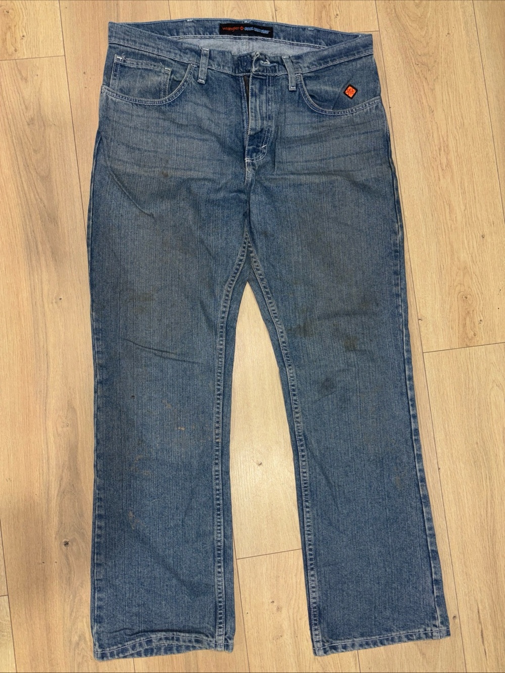 Wrangler FR Cool Vantage 20X  Mens 35 X 32 Cat2 2112 Straight Blue Denim Jeans